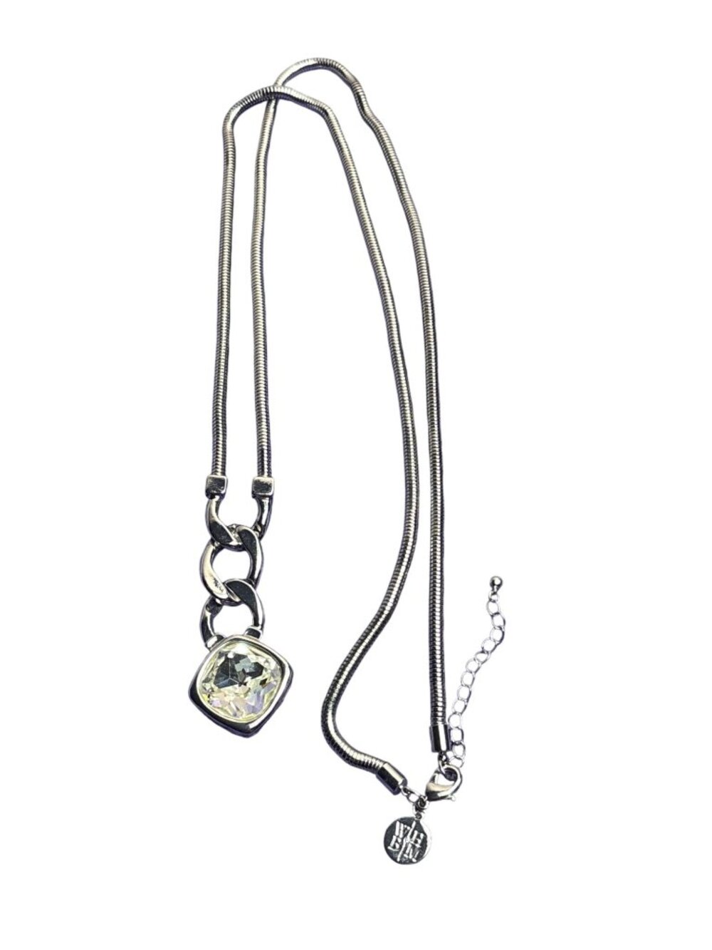 WHBM White House Black Market Rhinestone Chunky Chain Link Serpentine Necklace